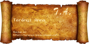 Terényi Anna névjegykártya
